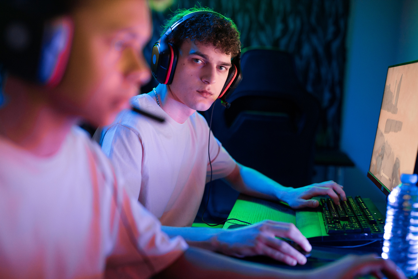  A Man Playing Games on a Computer